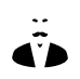 White abstract shape with rounded curves and a small dip centered on a black background.